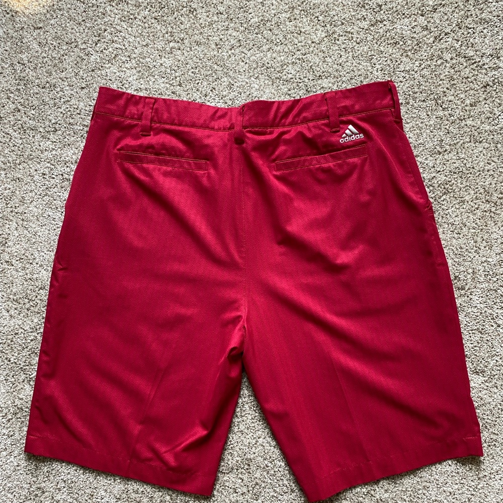 Men’s Adidas Cherry Red Golf Shorts - Picture 5 of 8